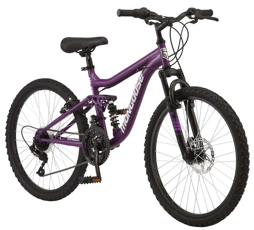 Major Mountain Bike, 24-Inch Wheels, 21 Speeds, Purple
