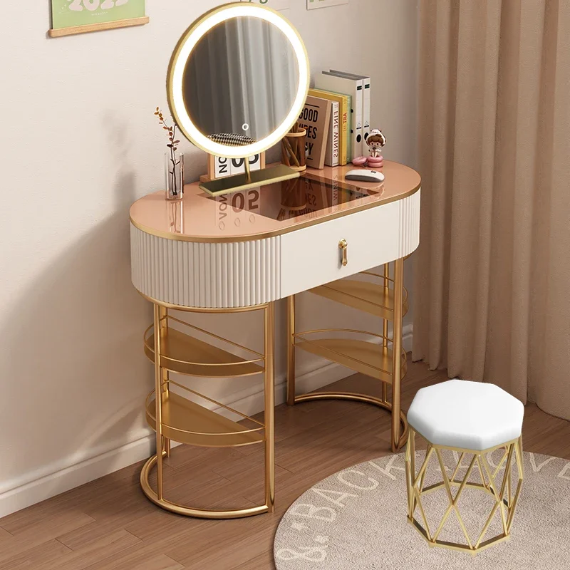 

Luxury Bedroom Dressing Table Woman Nordic Chair Mirror Dressing Table Container Charm Penteadeira De Maquiagem Home Furniture