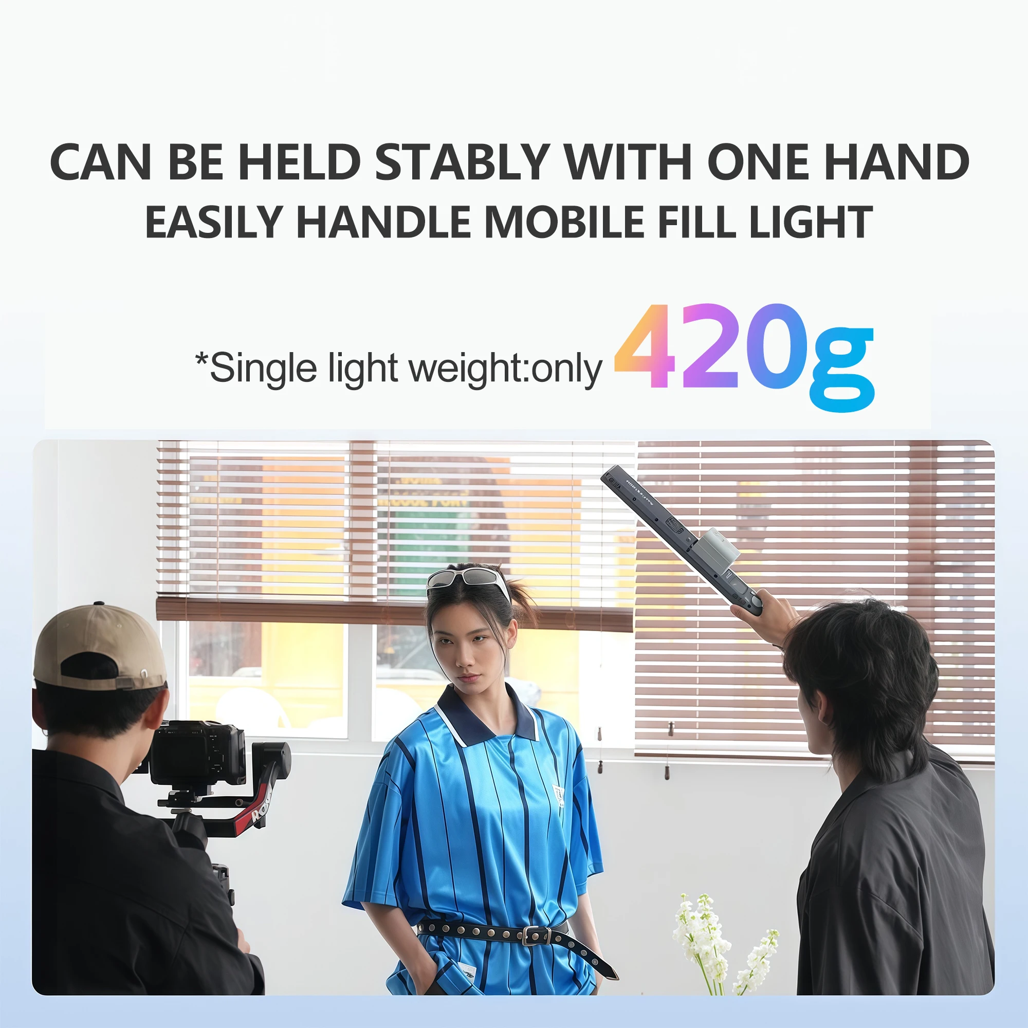 Фото Nanlite Wand 30W 2700K до 7500K Полноцветный RGB светодиодный светильник для видеосъемки с управлением через приложение NANLINK для заполняющего света для фотографии №5