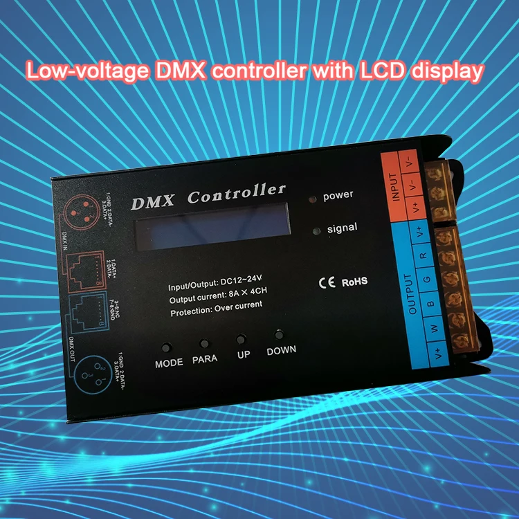 DMX512 декодер DC12-24V Rj45 XLR коннектор RGB RGBW каналы Декодер контроллер для светодиодной