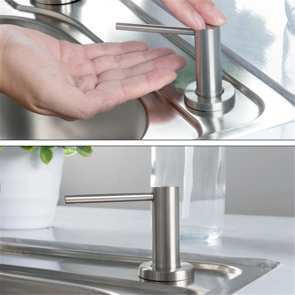 Дозатор для моющего средства кухонный диспенсер черного и золотого цвета