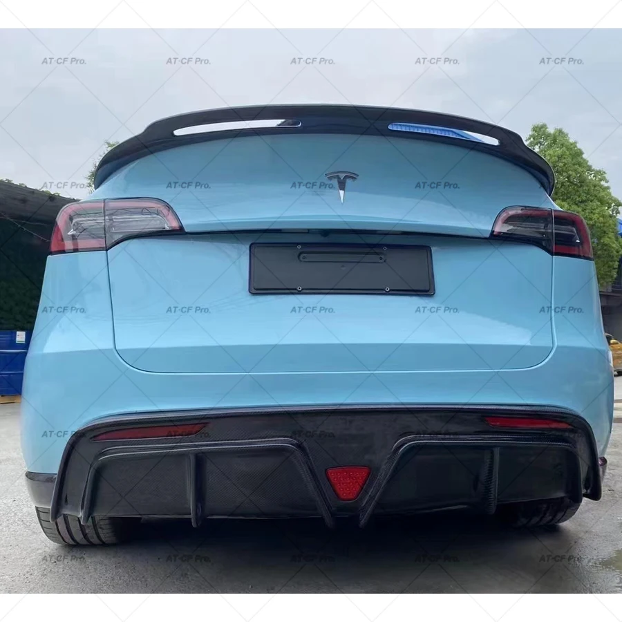 Модель 3/Y Настоящее углеродное волокно/глянцевый черный Задний спойлер Duckbill для