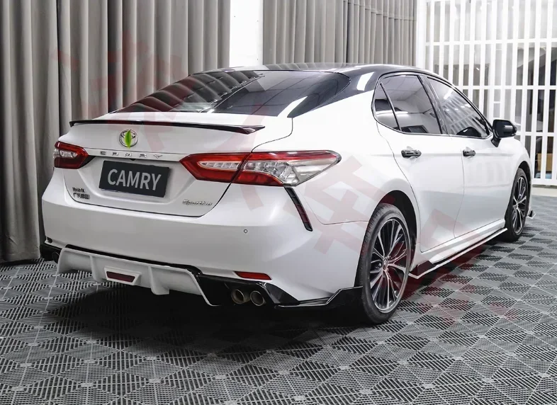 Черный бампер ABS для Toyota Camry 2018 2019 2020 2022 2023 передняя губа задний диффузор спойлер