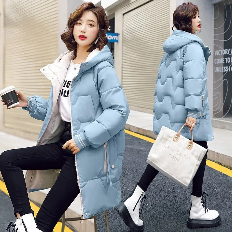 

2022 Winter Women Jacket Coats Long Parkas Female Down cotton Hooded Overcoat Thick Warm Oversize Jackets Windproof Student Coat
