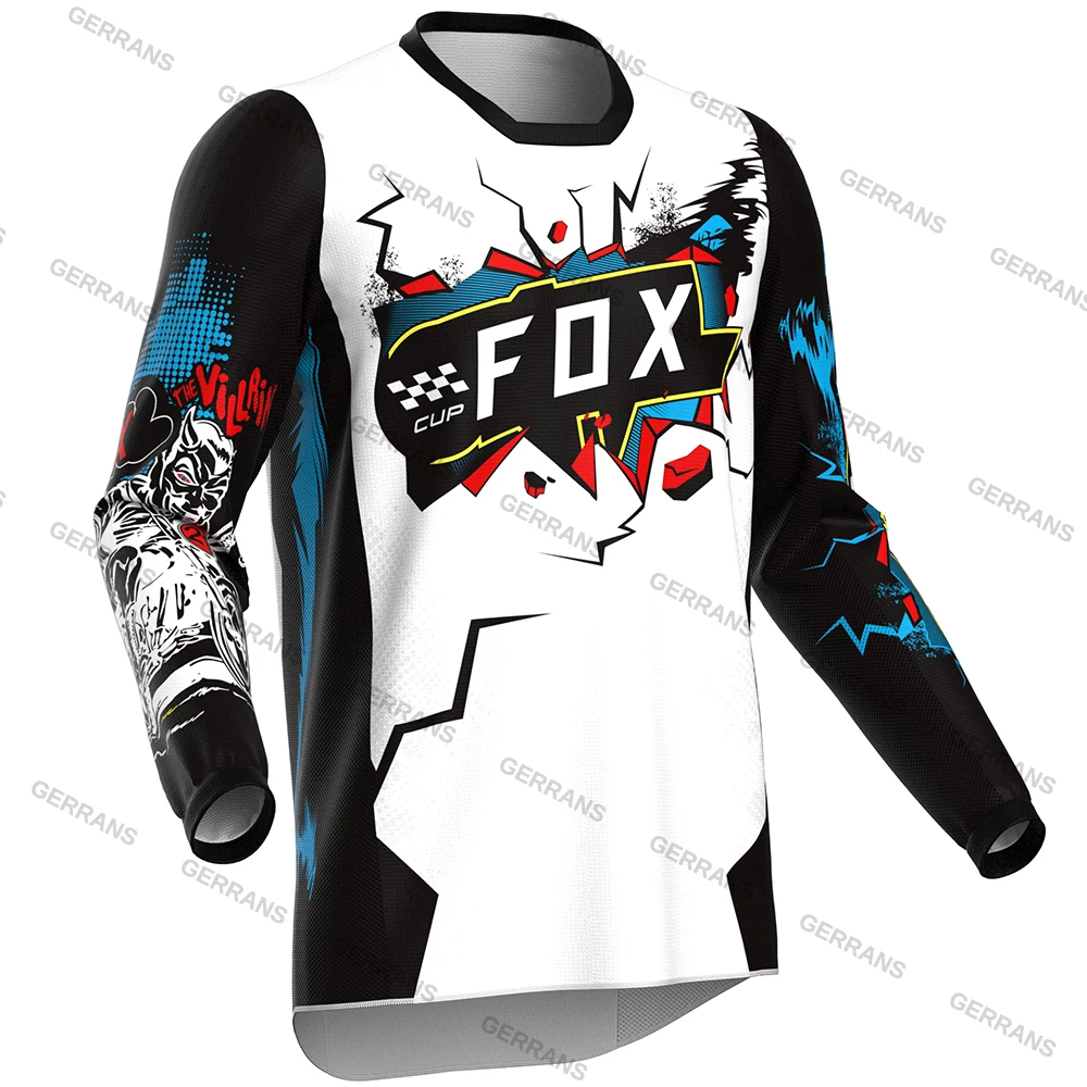 

2023 Downhill Jerseys Fox Cup Mountain Bike MTB Shirts Offroad DH balck Motorcycle Jersey Motocross Sportwear Clothing Bike