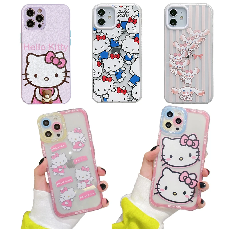 

Прозрачный чехол kawaii Hello kitty My melody, мягкий чехол, противоударный защитный чехол для iPhone12promax/11pro