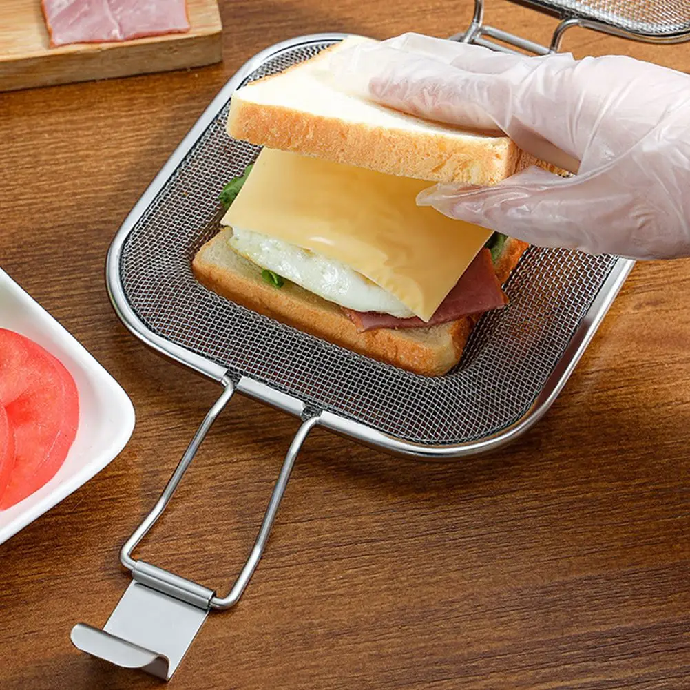 Sandwich Maker Grill Press Panini Bread Basket Baking Toaster Oven Rack Pan Tray Roasting Grilled Cheese Cooling Toast Chef