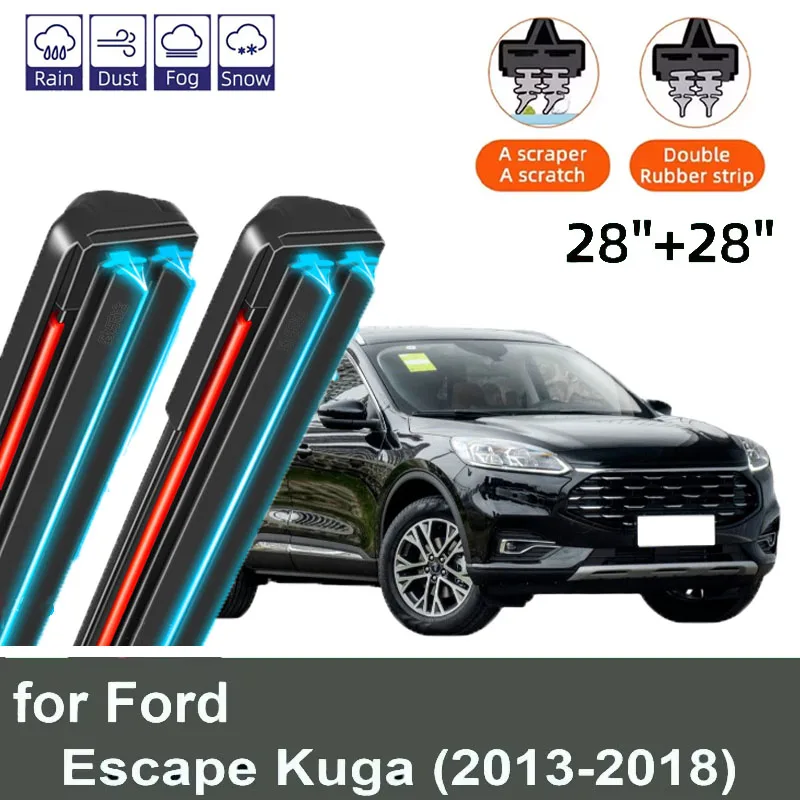 

2 шт. автомобильные щетки стеклоочистителя для Ford Escape Kuga 2013-2018 гг., лобовое стекло, двойные резиновые автомобильные аксессуары 2016 2017 2018