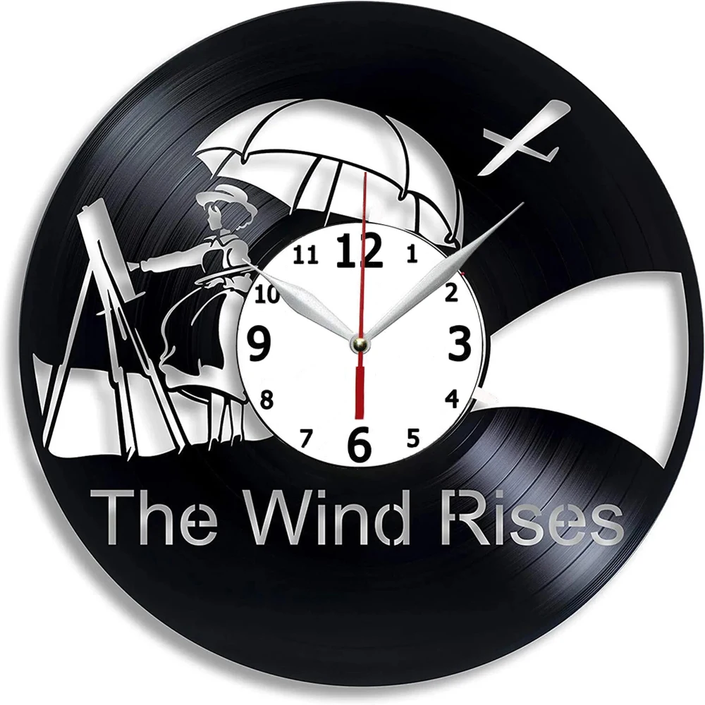 

Настенные часы Wind Rising с виниловой пластиной, 12 дюймов (30 см)