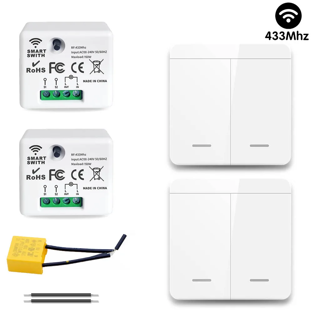 

Беспроводной выключатель Tedeligo RF 1/2/3 Gang