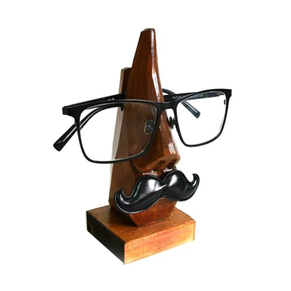 Handmade Storage Sunglasses Frame Rack Wooden Carved Nose Sculpture Ornament Glasses Frame Holder Spectacle Stand 11.5*6*5cm