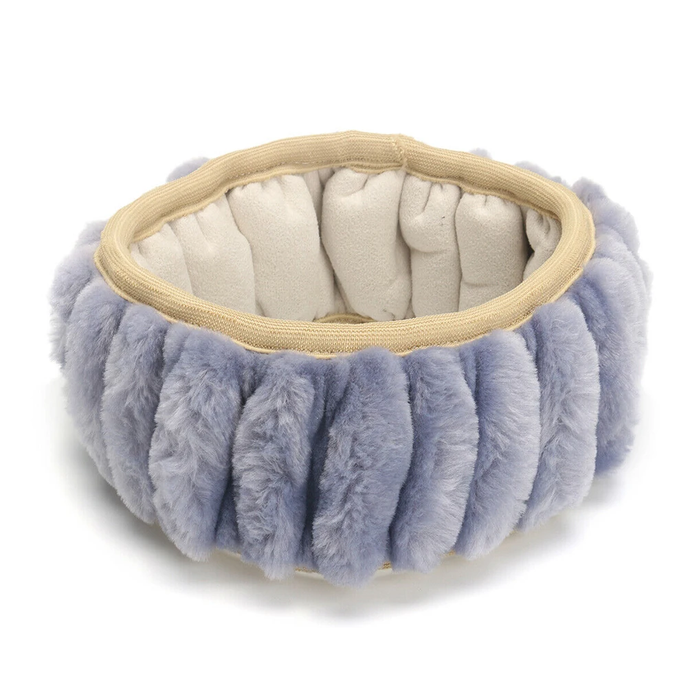 

Soft Elastic Winter Warm Plush Steering Wheel Cover Set Car Interior Accessories Soft And Comfy, Durable To Use