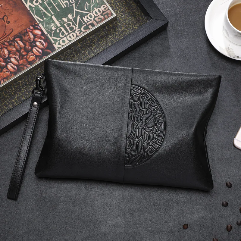High Quality Leather Clutch Bags Men's New Fashion Men's Clutch Bags Men's Leather Casual Large Capacity Clutches Envelope Bags