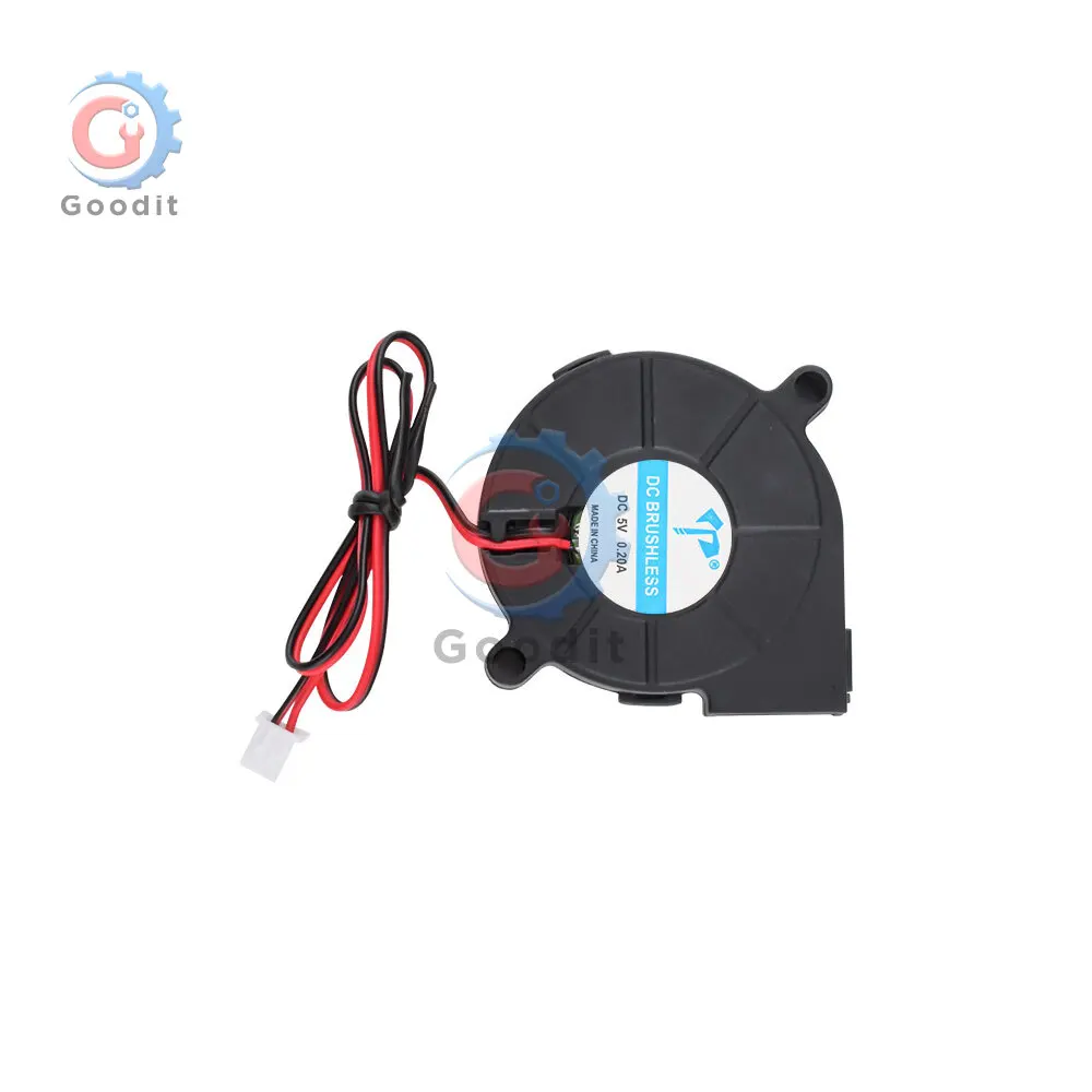 

5015 5 В/12 В/24 В охлаждающий турбовентилятор 4000 об/мин бесщеточный малошумный 3D-принтер детали 2 контакта для экструдера кулер постоянного тока вентиляторы пластиковые вентиляторы