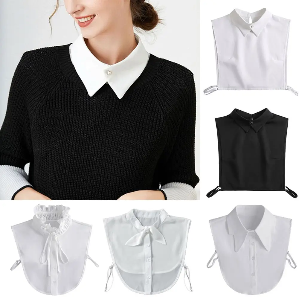 

Women Vintage Cotton Classic Blouse False Collar Shirt Fake Collar Lapel Clothes Accessories