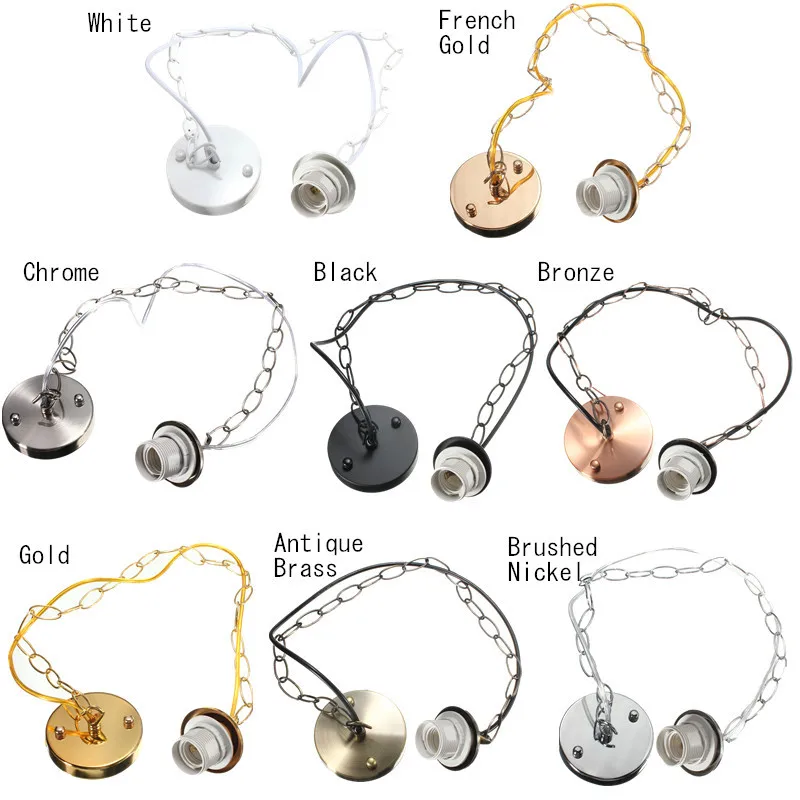 Винтажная основа для лампы E27 Потолочная подвесная цепочка в форме розы