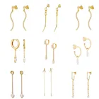 Женские серьги-гвоздики из серебра 925 пробы с фианитами