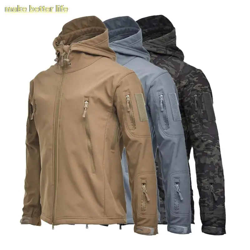 

Men Outdoor Hiking Jackets Waterproof Hooded Windbreaker Coat Men 2022 Autumn New Casual Jacket Tactics Military Jackets Men