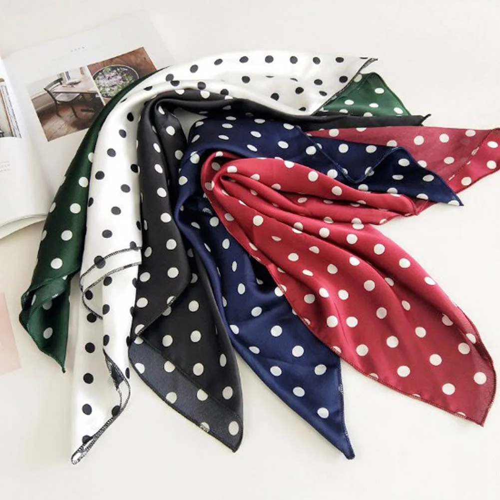 

Silk Shawl Small Square Scarf Hair Tie Band Changeable Satin Foulard Scarves Decorative Headband Handbag Decoration Print Scarf