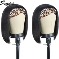 headband wigs synthetic for black women straight short bob wigs silky none lace wigs glueless full machine made fiber wigs party
