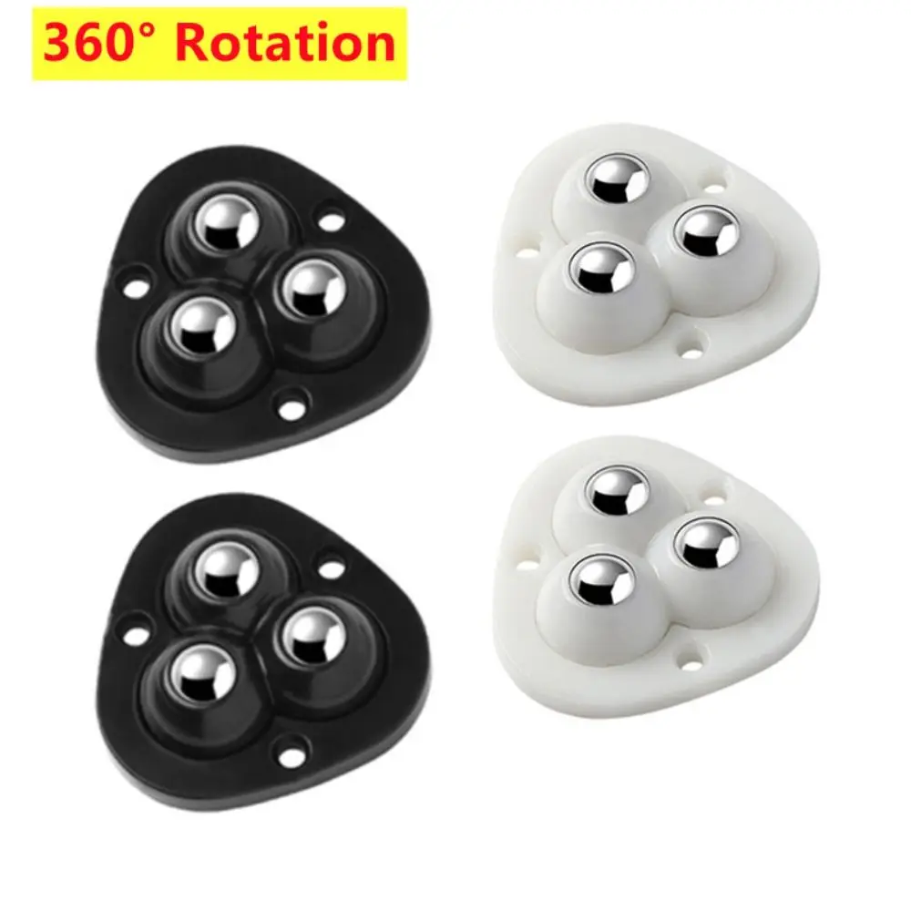 

4Pcs/set Self Adhesive Universal Ball Caster Wheels 2/3 Beads Stainless Steel Pulley For Home Storage Box Bedside Table Base