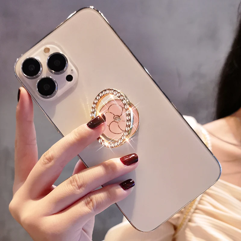 diamond ring mobile phone holder metal ring mobile phone holder suitable for iphone huawei samsung fashion universal stand free global shipping
