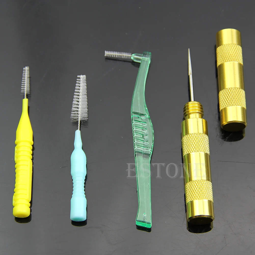 

New Nozzle Cleaning Repair Tool Needle&Brush Set