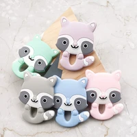 baby animals teether bpa free silicone teethers food grade tiny rod teething necklace baby shower gifts cartoon penguin