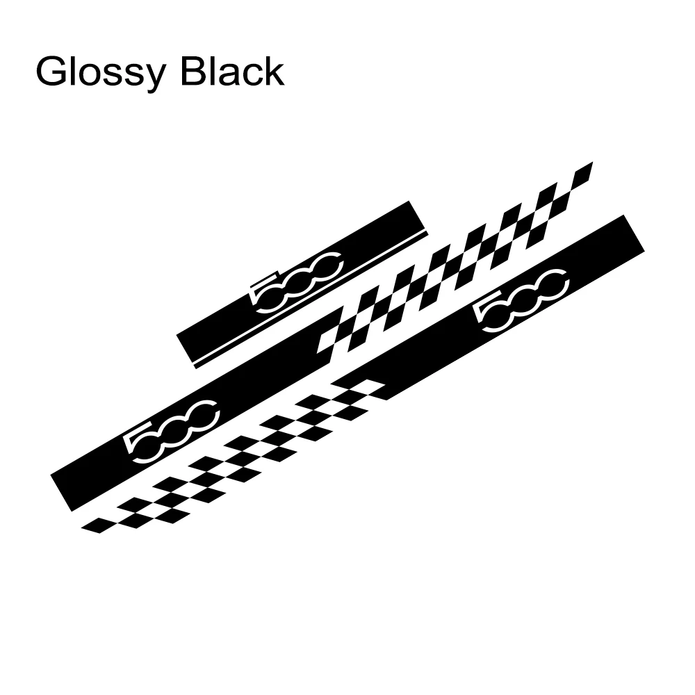 

3 шт. крышка капота автомобиля дверная боковая юбка полосатые наклейки гоночный спорт виниловые наклейки украшения авто внешние аксессуары для Fiat 500