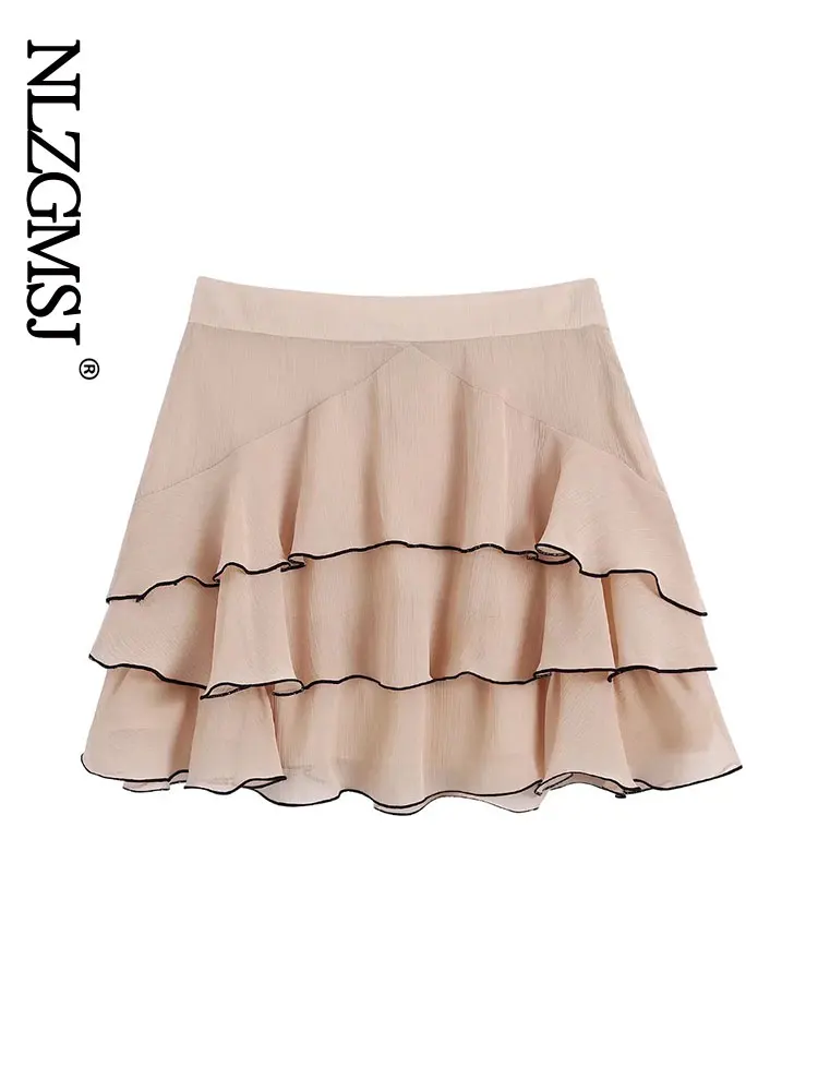 

Nlzgmsj Za 2022 Woman Summer Sexy Mini Skirt Casual Slim Elastic High-Waisted Harajuku Pleated Short Skirt 202204