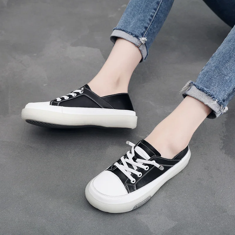 Little White Shoes Female Genuine Leather Flat Sole 2023 New Soft Soled Pregnant Mother Single Shoe Casual Nurse Board Shoes