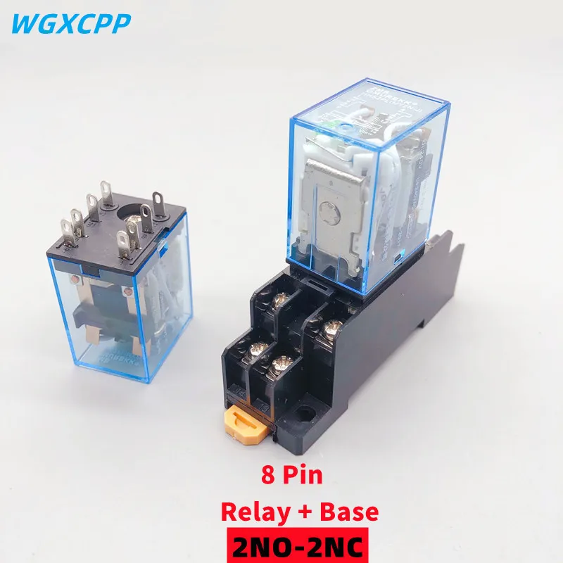 1 шт., HH52P,MY2NJ,DPDT, миниатюрная катушка, электромагнитный промежуточный релейный переключатель с цоколем, светодиодный переменного тока 110/220 В, 12/24 В постоянного тока