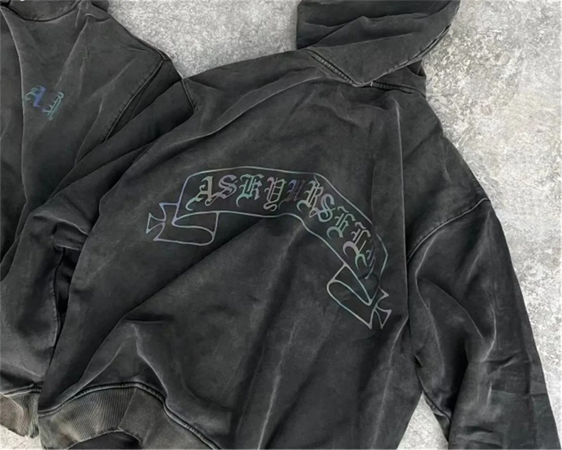 2022 Светоотражающая толстовка с логотипом ASKYURSELF для мужчин и женщин худи