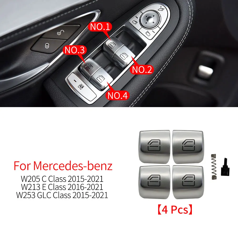 

Для Mercedes W205 W253 Автомобильный переключатель стеклоподъемника, крышка, ручка, аксессуар для Benz C GLC Class C180 C200 C250 GLC260 GLC300