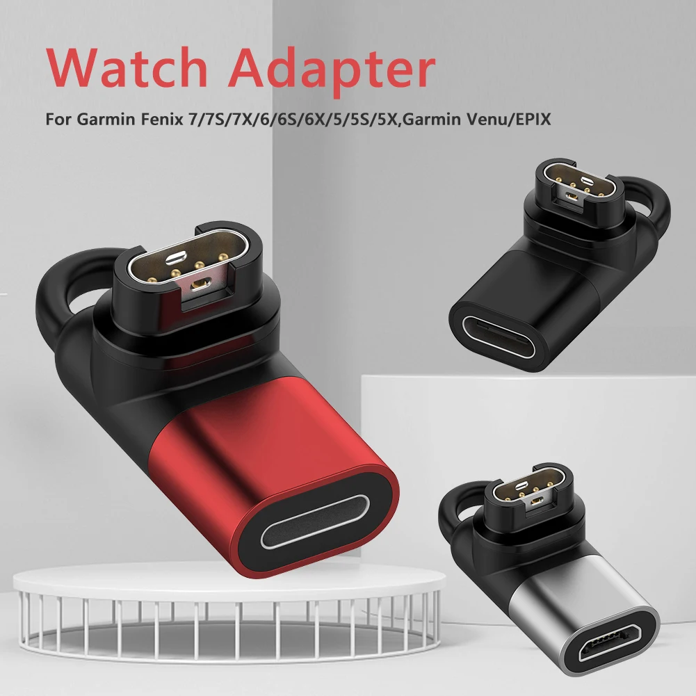 Переходник для зарядного устройства с разъемом USB Type C/Micro/ios на 4 контакта Garmin Fenix