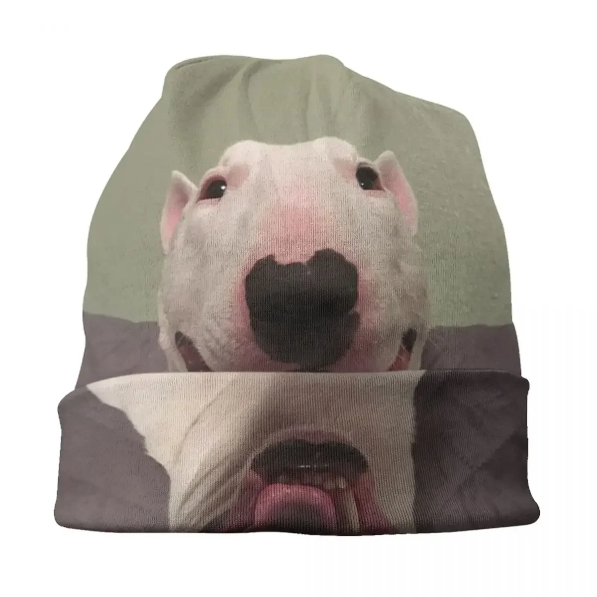 Шапки с капюшоном бультерьера уличная вязаная шапка для женщин и мужчин зимние