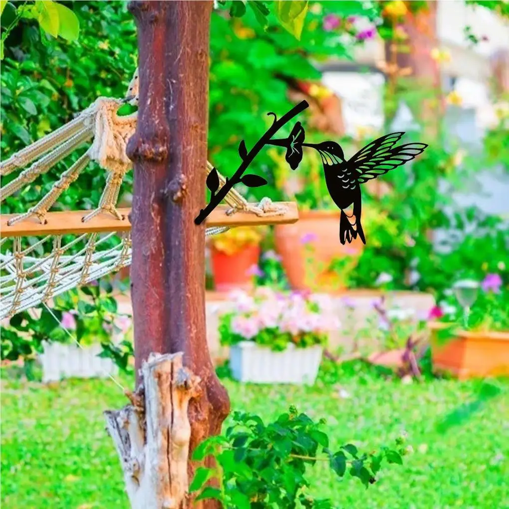 

Bird Silhouette Decoration Simple Style Vivid Scene Layout Metal Tree Decor