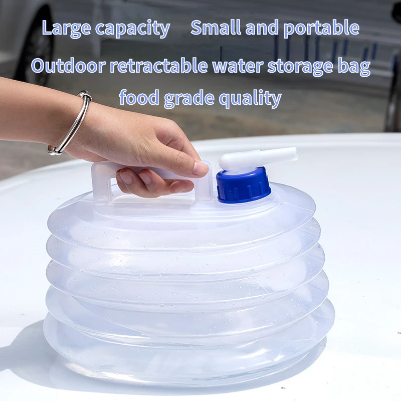 

Folding Water Bag Outdoor Camping Supplies Camping Portable Equipment Large-capacity Water Bottle Bucket Car Water Bag 5L10L15L