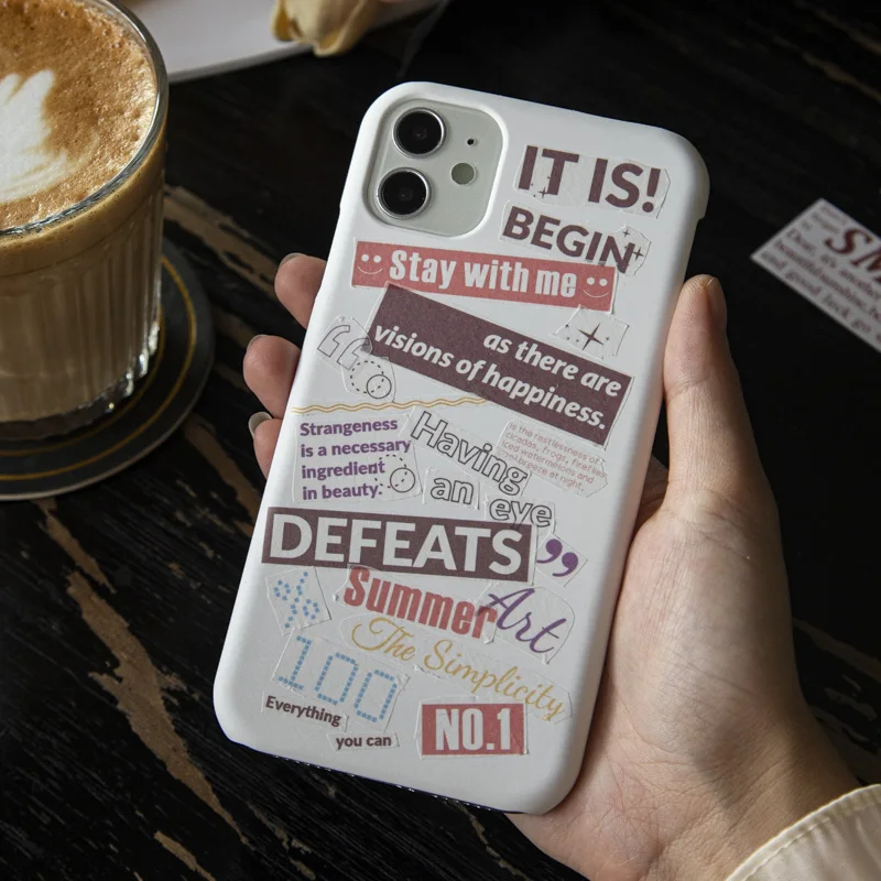 

30 Pcs Sticker Book English Monologue Simplified Text English Aesthetics Handheld Tent Decoration Material Sticker 8 types