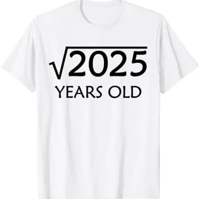 Фото Футболка на 45-летие с надписью «Квадратный корень 2025», футболка на 45-летие №1