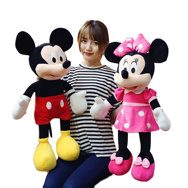 40/50/70cm tamanho grande disney recheado mickey mouse minnie mouse dos desenhos animados bonecas de pelúcia brinquedo aniversário presentes de casamento para crianças