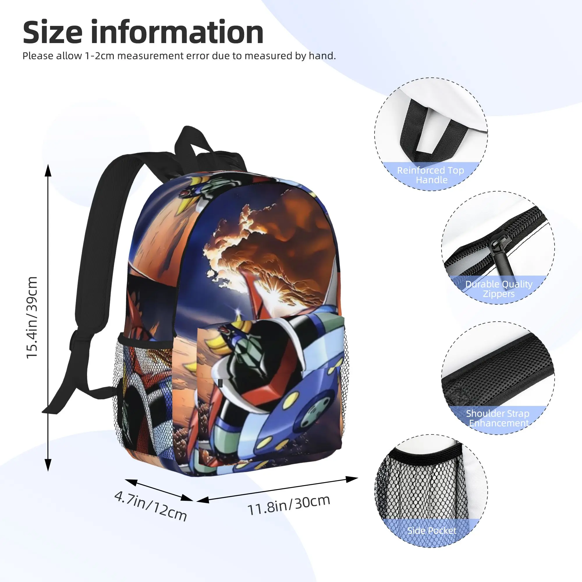 Фото Рюкзак Goldrake Goldorak Anime Mazinger Z UFO Robot Grendizer, хит продаж, школьный рюкзак для мальчиков и девочек, сумка через плечо, школьная сумка №2