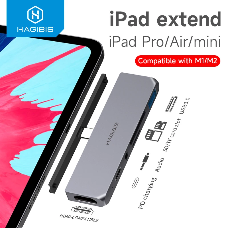 Хагбис USB C концентратор TYPE-C к HDMI-совместимый адаптер 3,5 мм аудио PD зарядка USB 3,0 порт конвертер для iPad Pro Macbook ноутбука