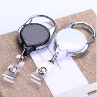 heavy anti lost yoyo car key ring waist buckle outdoor zinc alloy carabiner for staff doctor access pass retractable badge reel