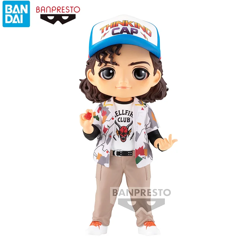 

13cm Bandai Q Posket Stranger Things Action Figure Toys Original Dustin Vol.2 Figure For Kit PVC Model Collectible Gift