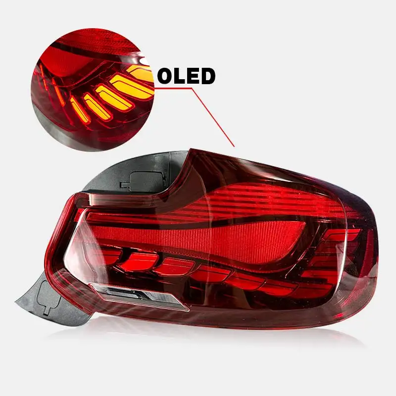 Фото J ONE Подходит для задних фонарей BMW M2 F87, 2 серии F22 F23 220I 225 228 M2C, модернизированные OLED-фонари GTS с эффектом рыбьей чешуи. №1