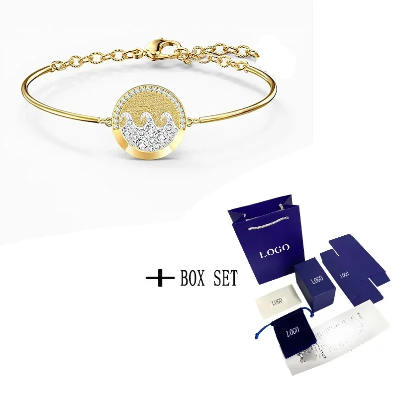 2024 SW Блестящий Волнистый Дизайн Браслета В Форме Океанской Монеты Модные