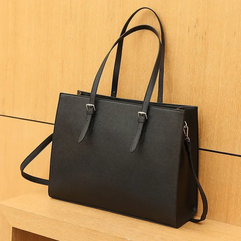 

Customized letter PU Leather Tote Bag Commuter Women's Handbag For MacBook 13" 15" Business Lady's Bag Portable Shoulder