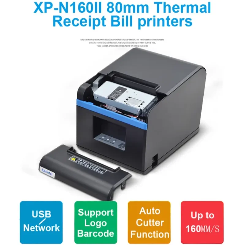 

N160II Xprinter 3-дюймовый Pos80 USB Lan BT-порт компьютер 80 мм драйвер загрузка чека кухонный дешевый Термопринтер для Pos-системы