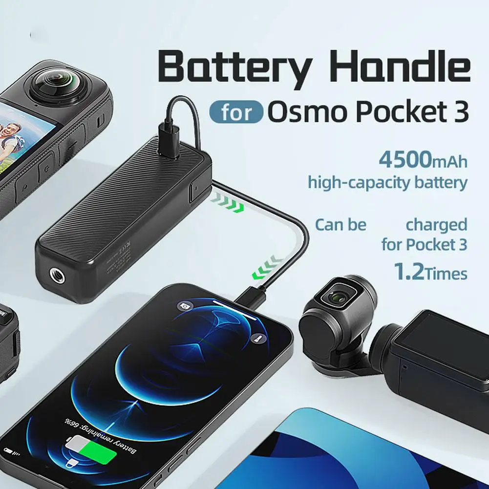 Ручка аккумулятора для dji Osmo Pocket 3 4500 мАч портативный внешний аккумулятор